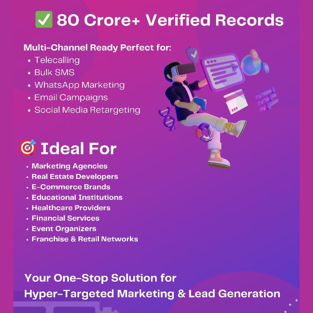 Pan India Database – 80 CRORE+ RECORDS